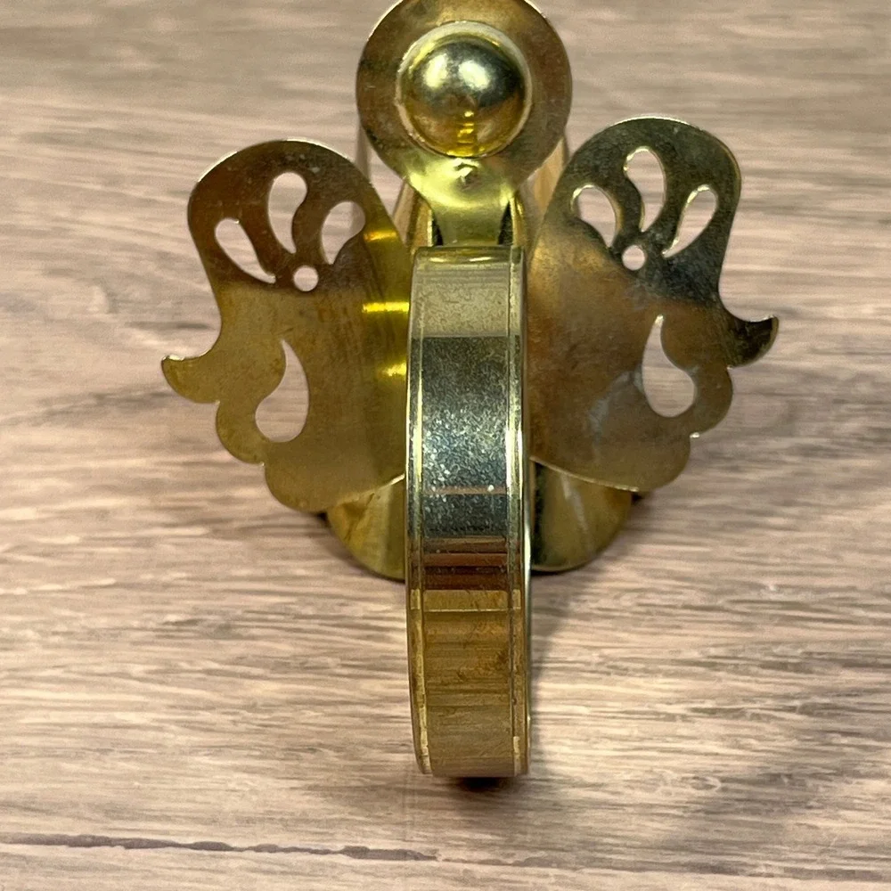 Brass Angel Napkin Rings Gold Christmas Holiday Decor Vintage Set of 3